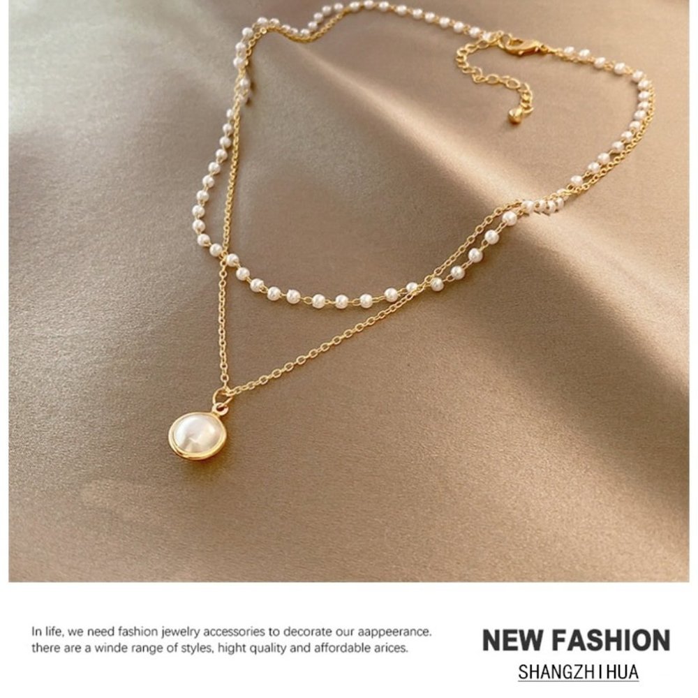 Luxury Pearl Double Necklace - Picture 5 of 7